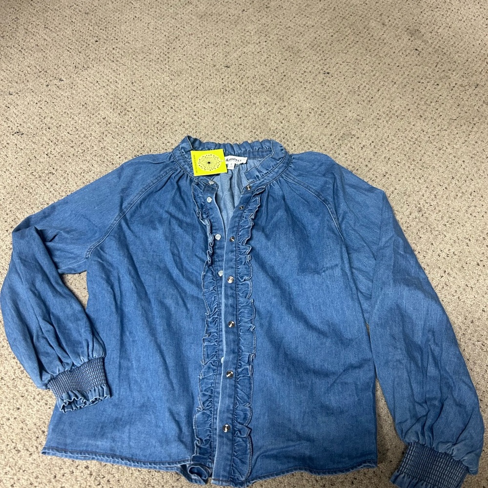 Women's Blue Button Down Shirt